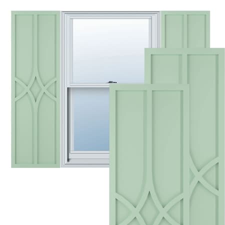 True Fit PVC Cedar Park Fixed Mount Shutters, Seaglass, 18W X 56H